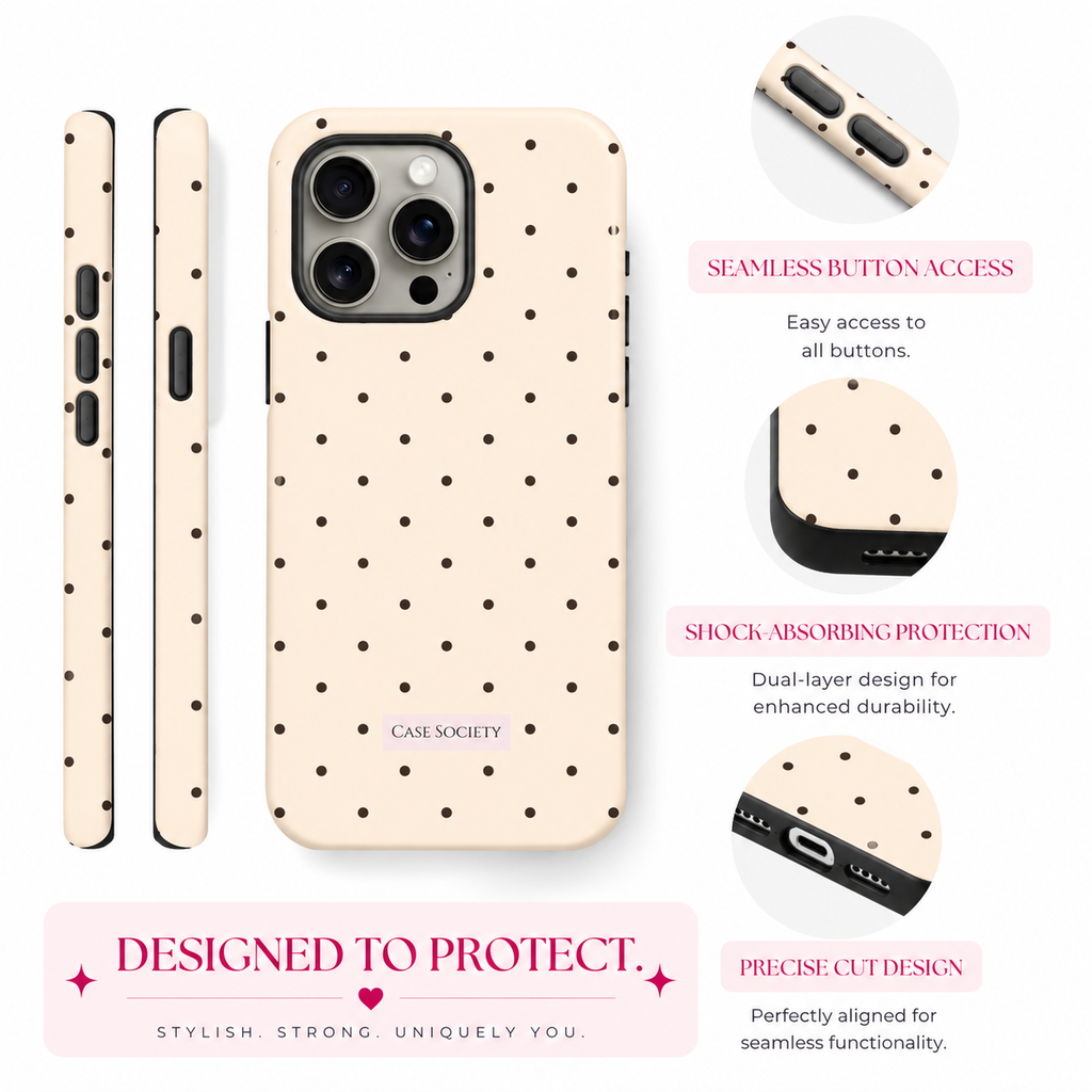 Espresso Polka iPhone Tough Case