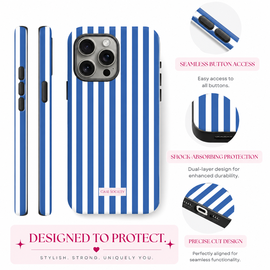 Azure Lines iPhone Tough Case