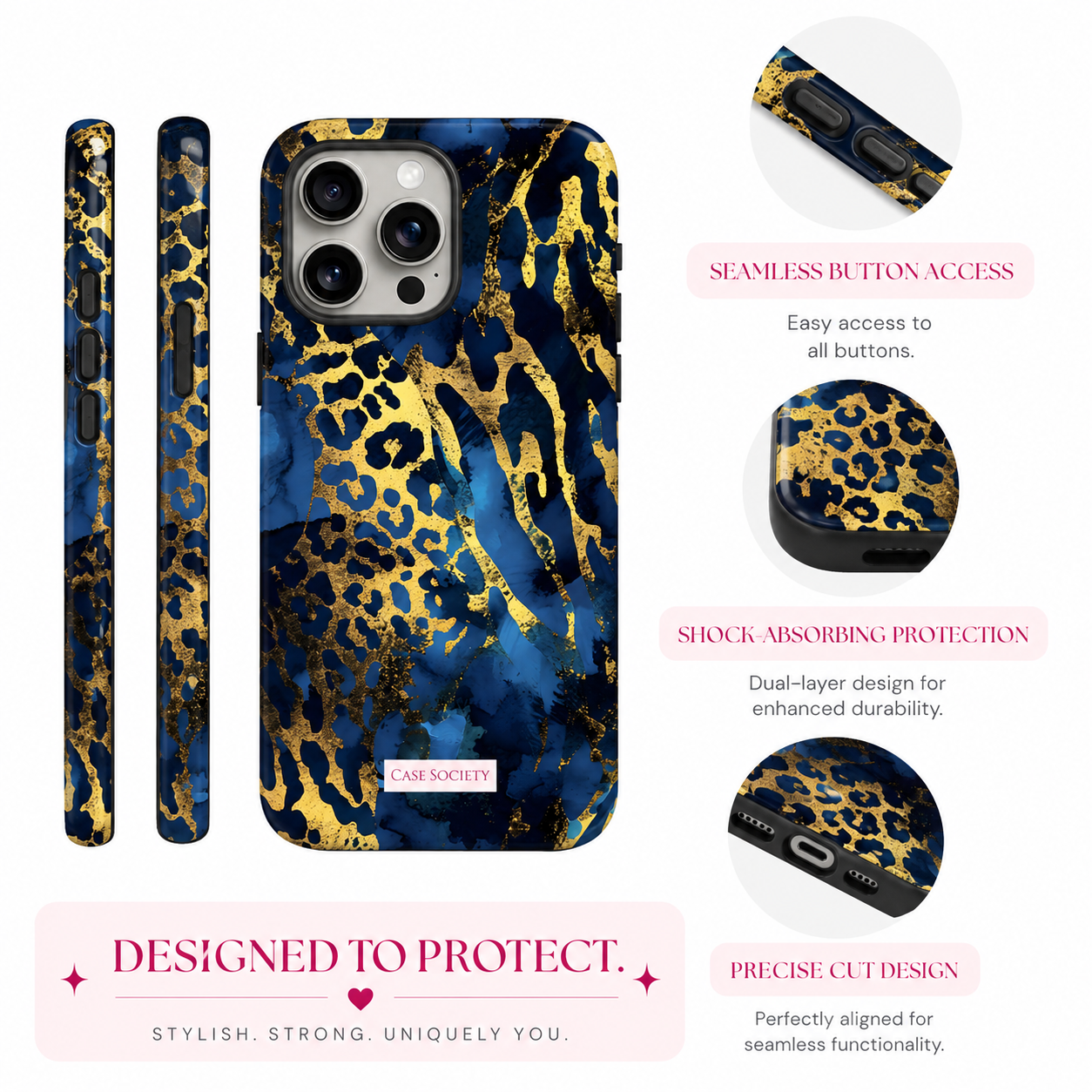 Sapphire Leopard iPhone Tough Case